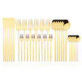 Axyaa 30-Piece White Gold Stainless Steel Cutlery Set