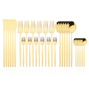 Axyaa 30-Piece White Gold Stainless Steel Cutlery Set