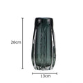 Axyaa Gray Glass Vase Hydroponics Desk Decoration Floral Vases Room Aesthetic Decor