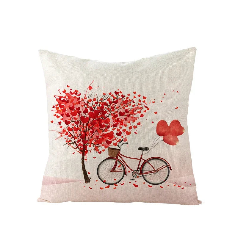 Valentine's Day Love Heart Cushion Cover 45x45cm by Axyaa