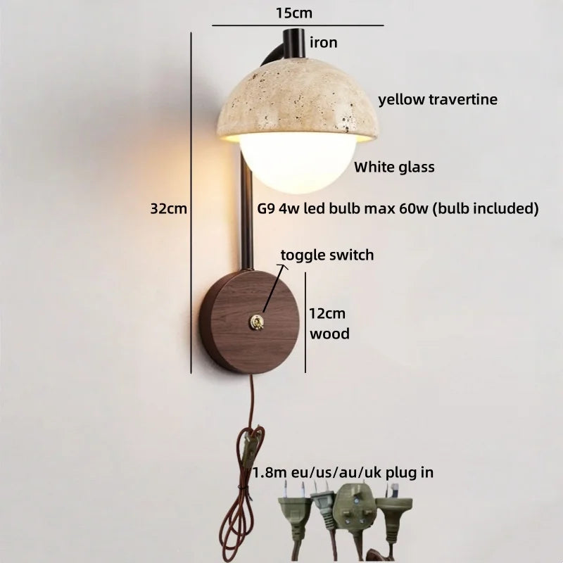 Axyaa White Glass LED Wall Lamps with Switch for Bathroom Mirror, Stair Light
