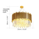 Axyaa Crystal Chandelier: Black Aluminum Luxury Pendant Light for Living Room and Hotel