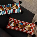 Axyaa Cartoon Dog Rectangular Pillow Mid-Century Style Home Backrest Cushion