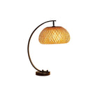 Axyaa Bamboo Weave Table Lamp for Home Office Wabi Sabi Decor