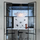 Axyaa White Bubbles Glass Ball Ceiling Pendant Chandelier for Home Living Room