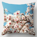 Axyaa Spring Flowers Landscape Cushion Cover 45x45cm - Decorative Pillow Case for Sofa and Bed