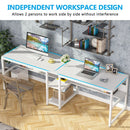 Axyaa 78.7" Two Person Computer Office Desk with Bookshelf