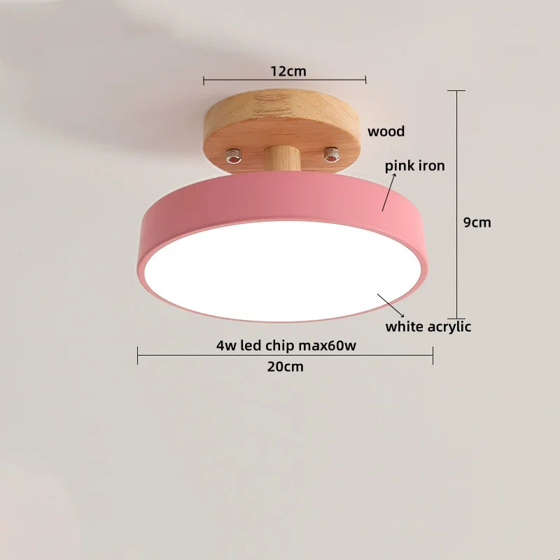 Axyaa LED Wood Acrylic Ceiling Light Fixture Wedge Nordic Living Room Lamp