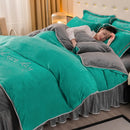 Axyaa Winter Fleece Thickened Warm 4-Piece Bedding Set
