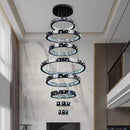 Axyaa Crystal Chandelier Stair Pendant Lamp Living Room Pendant Lights