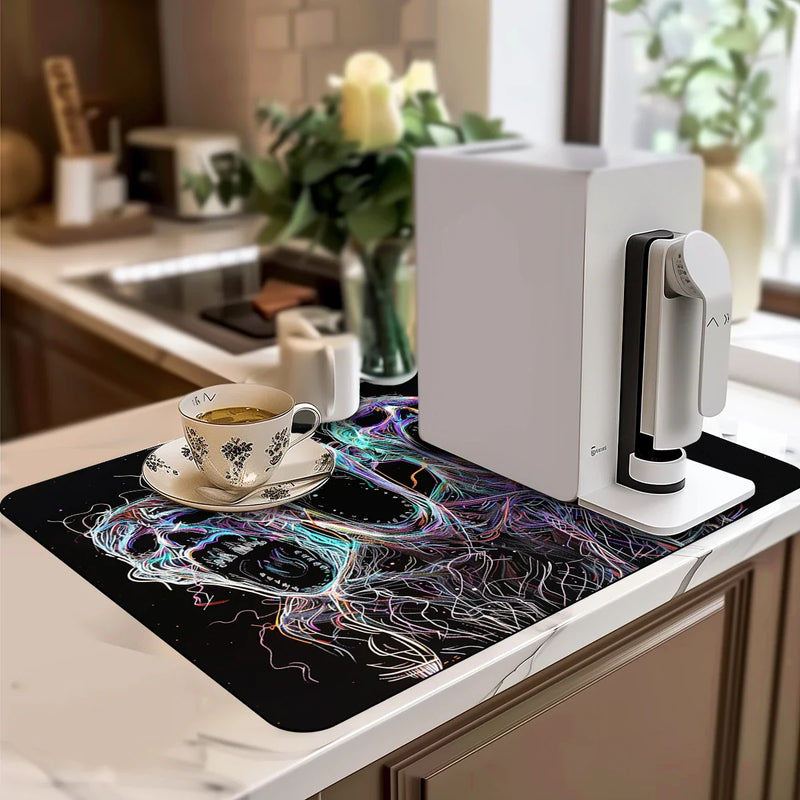 Axyaa Halloween Ghost Lines Drying MatValueChanged: Axyaa Abstract Ghost Lines Drying Mat