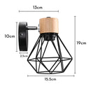 Axyaa Wooden Iron Cage Mini Wall Light for Bedroom & Study Room