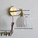 Axyaa Glass Copper Switch Wall Sconce Nordic Modern Bedside Lamp Wandlamp