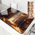 Autumn Scenery Kitchen Absorbent Draining Mat by Axyaa - Quick Dry Dish Drying Mat