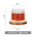 Axyaa Glass Tumbler Set with Wooden Tray, Premium Quality Whiskey Cup for Spirits