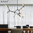 Axyaa Herringbone Branches Pendant Chandelier - Modern Minimalist Nordic Tree Lighting