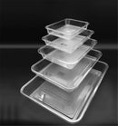 Axya Clear Rectangular Plastic Serving Tray Set for Food, Fruits, and Vegetables