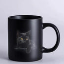 Axyaa Black Cat Coffee Mug: Creative Office Tea Cup, Friends Birthday Gift, Halloween Theme.