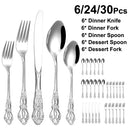 Axyaa 30-Piece Stainless Steel Cutlery Set - Elegant Western Dinnerware