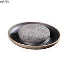 Axya Ceramic Volcano Stone Sushi Plate Set for Molecular Cuisine Dining