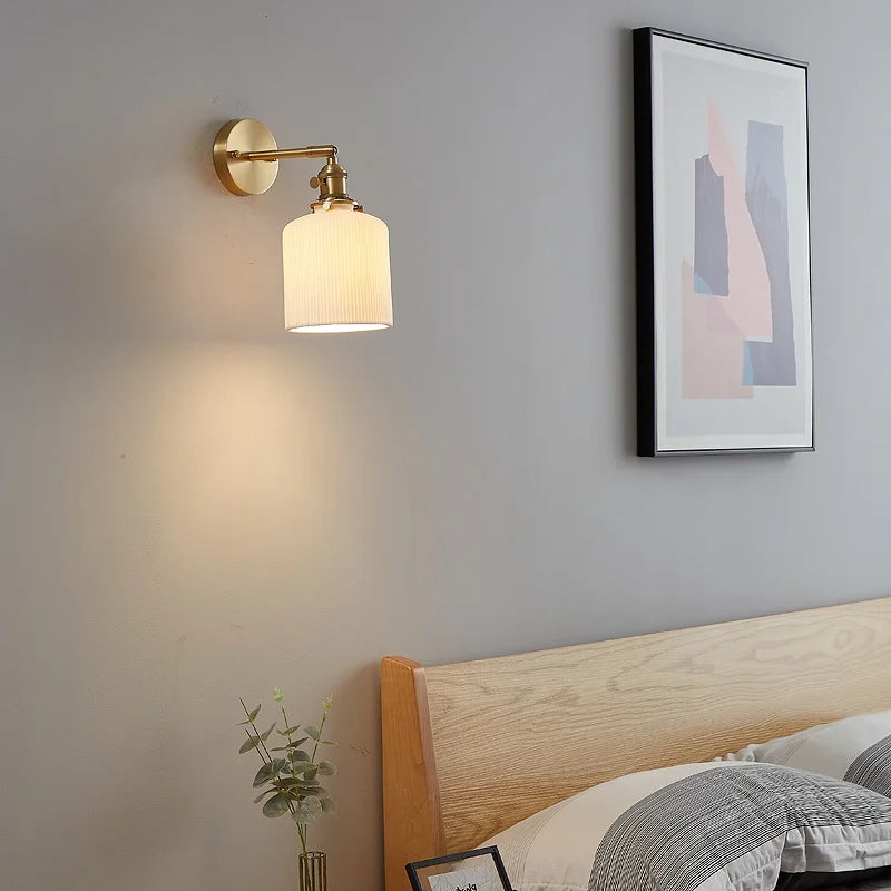 Axyaa Nordic LED Wall Sconce Pull Chain Switch Light for Home Decor