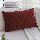 Burgundy Velvet Pillowcase for Living Room Sofa and Bedroom Decor by Axyaa