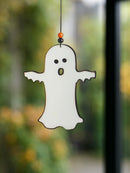 Axyaa Wooden Ghost Hanging Ornament, Cute Beaded Design for Home Decor