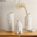 Axyaa Ceramic Warrior Head Vase for Artificial Flowers Decoration
