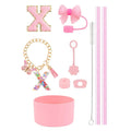 Axyaa 10pc Tumbler Accessory Set: Straw, Cover, Cap, Boot, Stopper, Keychain, Sticker