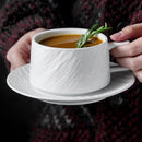 Axyaa Ceramic Coffee Mug Cup Saucer Set, Nordic Rock Design, 8oz Home & Office