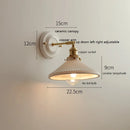 Axyaa Modern LED Wall Lamp with Ceramic Canopy & Copper Arm for Home Indoor