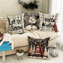 Axyaa Christmas Tree Snowman Pillowcase for Home Sofa Decoration