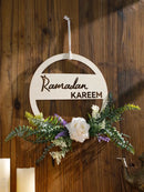 Axyaa Wooden Ramadan Kareem Doorplate Wreath Hanging Ornament