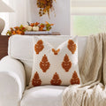 Axyaa Embroidered Maple Leaf Throw Pillowcases in 30x50/45x45cm Sizes