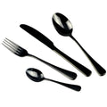 Stainless Steel Cutlery Set in Black Rainbow Rose Gold for Western Dining by Axyaa