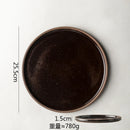 Axyaa Ceramic Plate Round Flat Breakfast Dessert Steak Sashimi Molecular Cuisine Tableware
