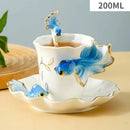 Axyaa Goldfish Ceramic Tea Cup Exquisite Afternoon Camellia Mug