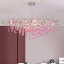 Axyaa Crystal Teardrop Chandelier: Elegant Glass Pendant Lamp for Bedroom Ceiling Lighting