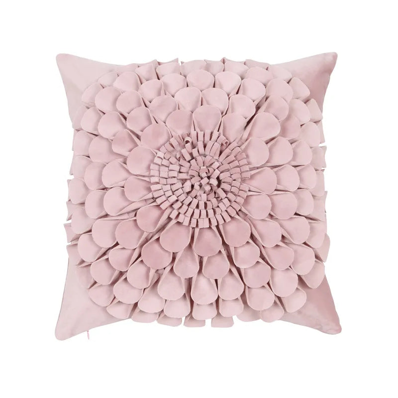 Axyaa 3D Sunflower Velvet Cushion Cover: Handmade Small Daisy Flower Throw Pillow