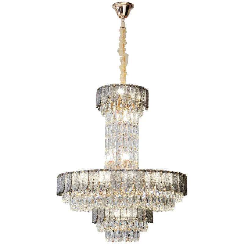 Axyaa Crystal Chandelier: Postmodern Light Luxury for Living Room, Hotel Lobby & Villa.