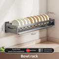 Axyaa Wall Mount Dish Drainer Rack for Kitchen Storage of Tableware and Utensils