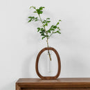 Axya Walnut Flower Ware: Solid Wood Glass Vase Stand for Creative Plant Arrangement