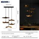 Axyaa Solid Wood Japanese Wabi-sabi Chandelier with LED for Tea Room, Restaurant, or Staircase