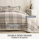 Axyaa Plaid Quilt Set 3-Piece Queen Bedding with 2 Pillow Shams, Reversible Coverlet