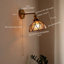 Axyaa Vintage Copper Glass Wall Sconce Indoor Bedside Light Fixture