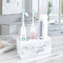 Axya Marble Bathroom Set: Toothbrush Holder, Cup, Tray, Storage Accessories