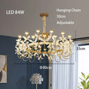 Axyaa Copper Petal Crystal Chandelier LED Dining Room Minimalist Luxury Artistic Lamp