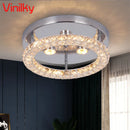 Axyaa Crystal LED Chrome Ceiling Lamp Small Chandelier Stainless Steel Lighting Fixtures