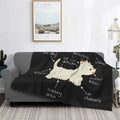 Axyaa Westie Dog Anatomy Flannel Blanket - Cozy Home Sofa Office Travel Throw