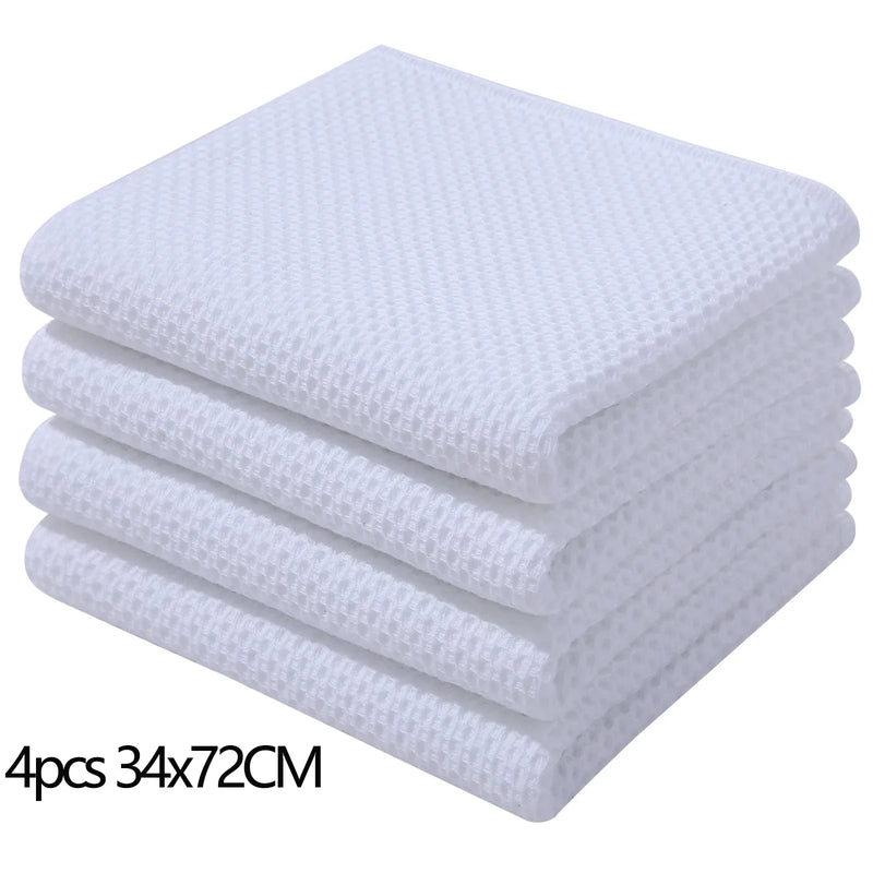 Axyaa Waffle Weave Kitchen Towel Set Absorbent Quick Dry Dishcloth Wash Cloth